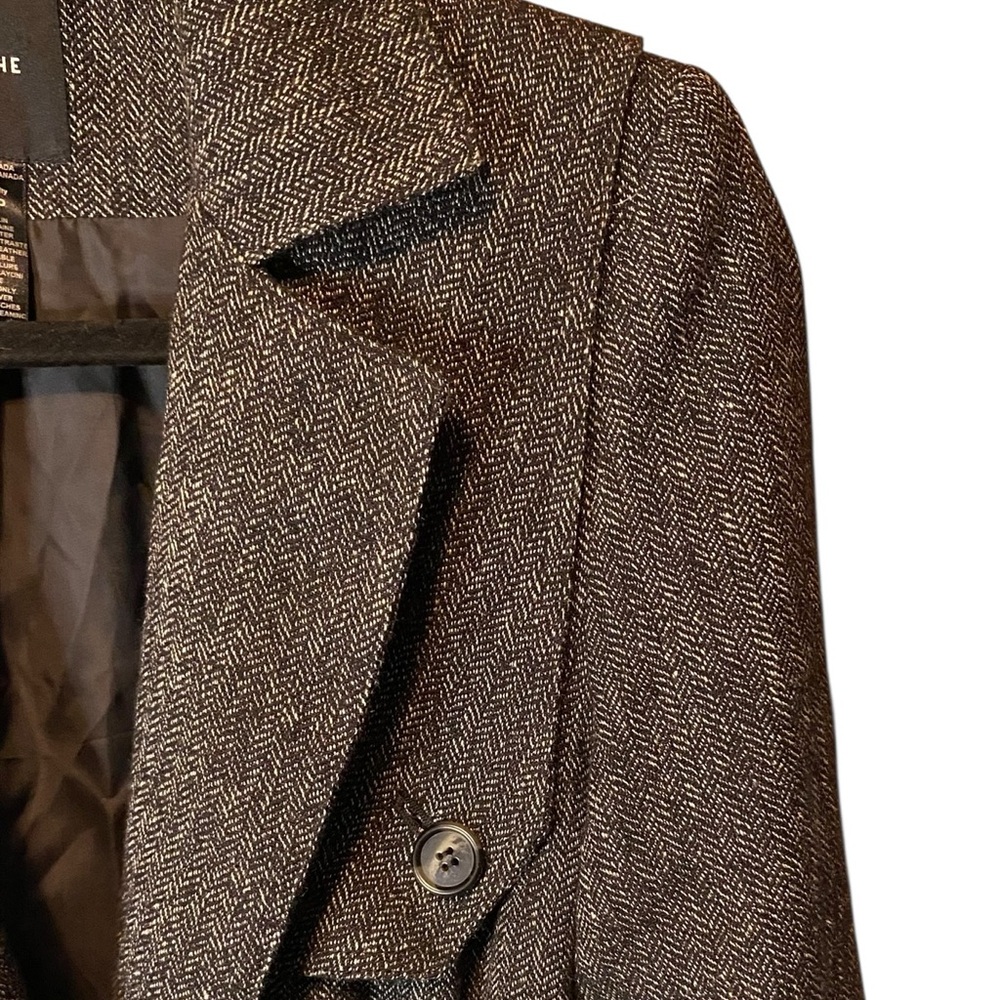 SMYTHE Spencer Jacket XS Black Donegal Herringbone Leather Elbow Patch Blazer - Picture 9 of 12